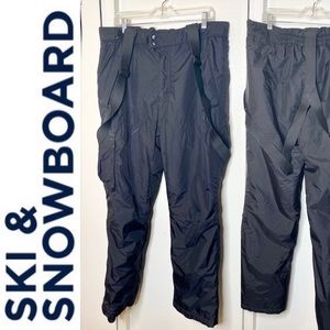 Sport Essentials Black Ski Snowboard Pants L with detachable suspenders